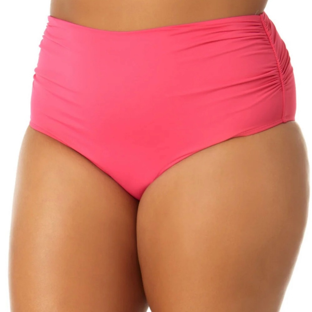 Women's Anne Cole Plus Size High Waisted Shirred Swim Bottoms sz 18W NWT